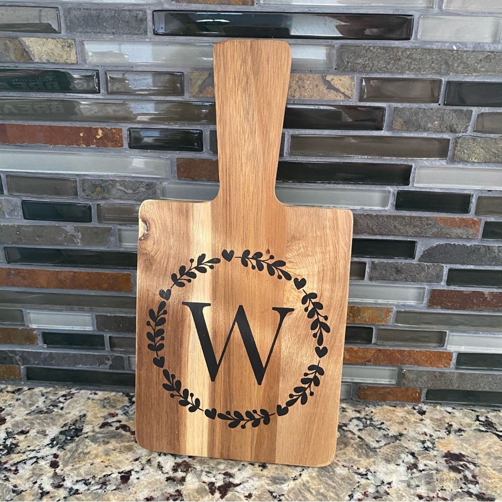 Small Charcuterie Board W/Letter W  10x5